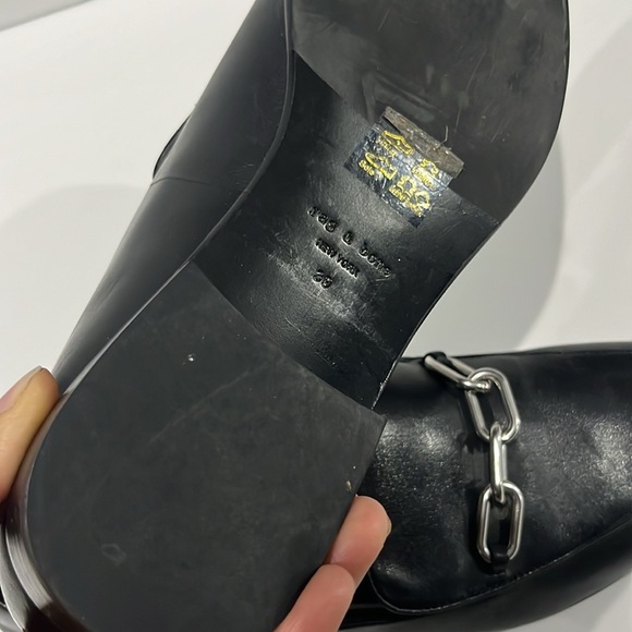 rag & bone Black Leather Loafer with Silver Accent - Picture 7 of 10